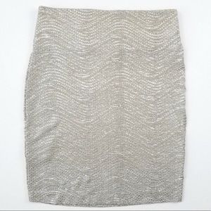BCBGeneration Metallic Silver Mini Skirt NWT
